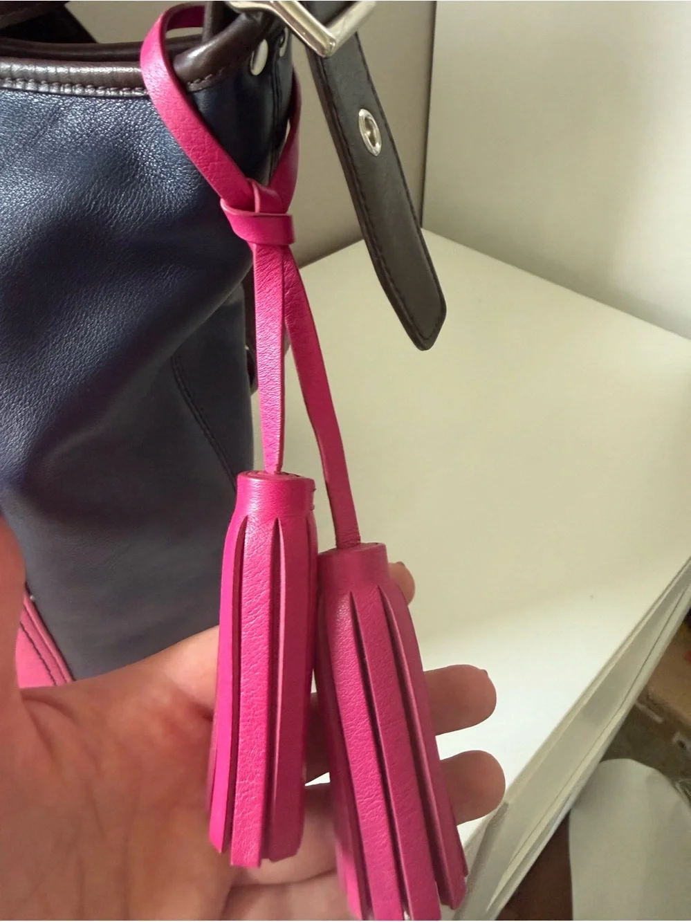 Coach Legacy Y2K Colorblock Leather Crossbody Duffle Bag – Pink/Navy/Brown 19995